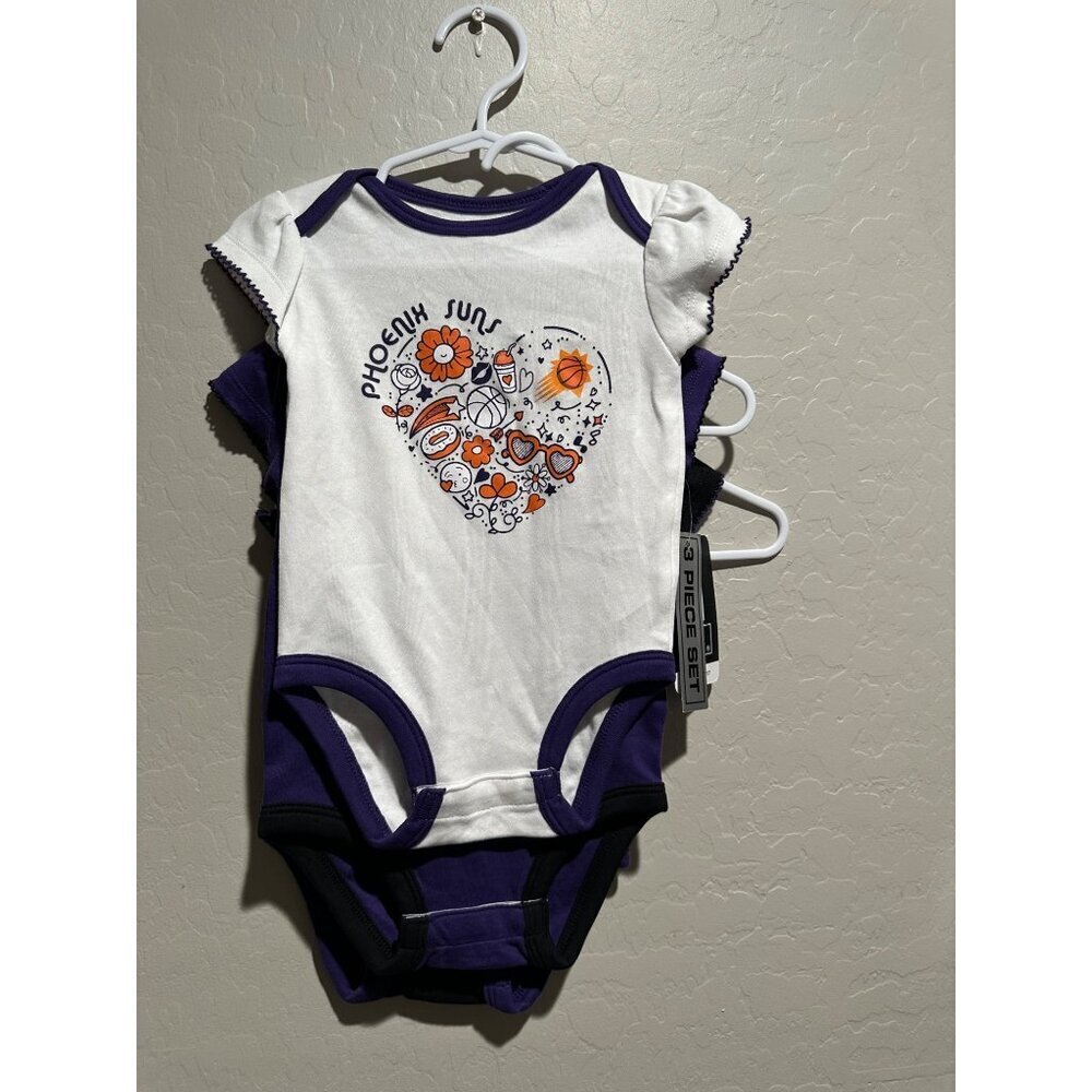 NBA Phoenix Suns Baby Girl 3 piece onesie set size 3-6M NWT